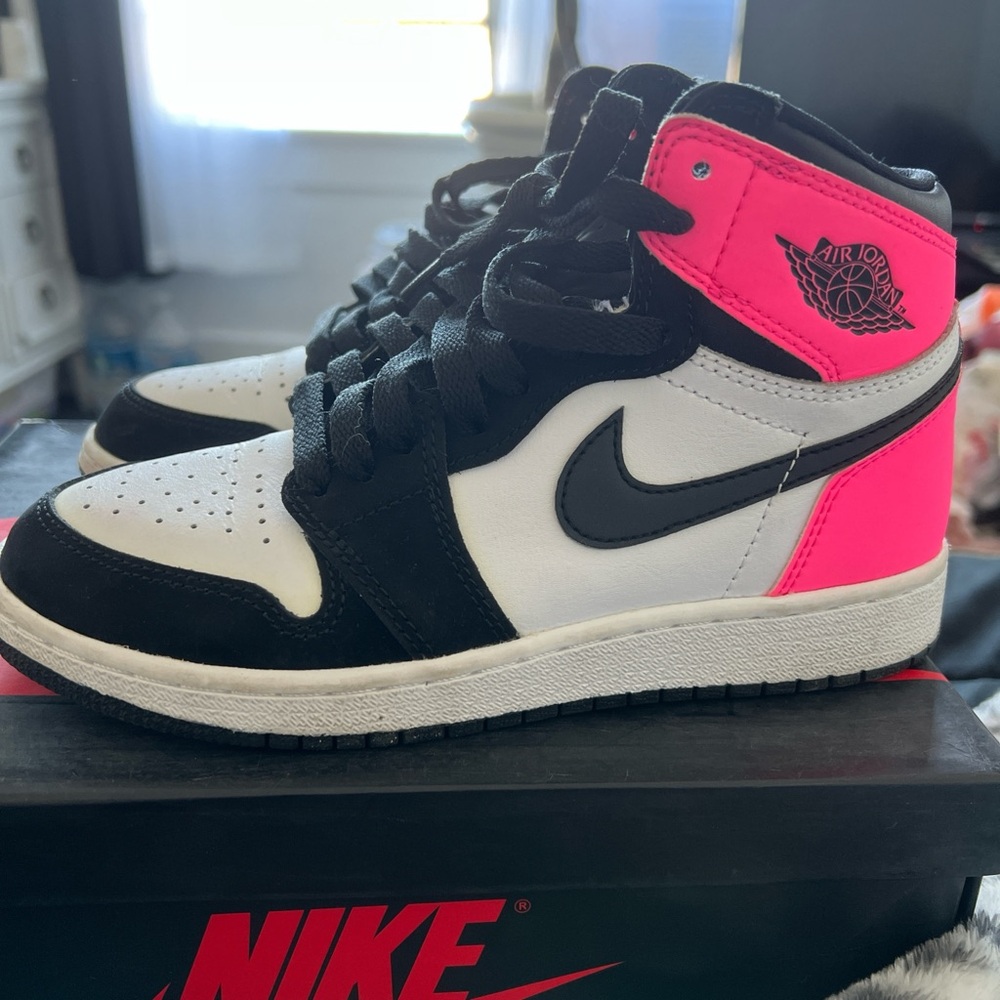 Nike High-Top Sneakers in Black, White, and Pink